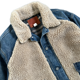 RRL Paneled Sherpa Grizzly Denim Jacket
